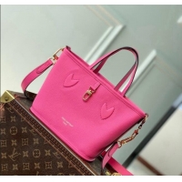 Inexpensive Louis Vuitton Neverfull Inside Out BB Tote Bag Pondichery Pink Leather/Monogram Canvas M12106 Rose 2024