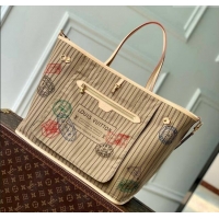 Most Popular Louis Vuitton Neverfull Bandouliere Inside Out GM Tote bag M11948 Beige Textile/Monogram Canvas 2024