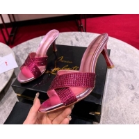 Best Product Christian Louboutin Mariza Is Back Strass Heel Slide Sandals 8.5cm Pink 506014