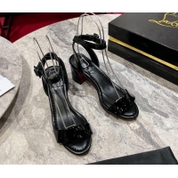 1:1 aaaaa Christian Louboutin Miss Sabina Heel Sandals 5.5cm in Patent Leather Black 506026