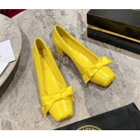 Trendy Design Christian Louboutin Mamaflirt Ballerinas 3cm in Nappa Leather with Bow Yellow 506029