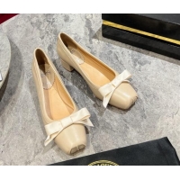 Famous Christian Louboutin Mamaflirt Ballerinas 3cm in Nappa Leather with Bow Beige 506030