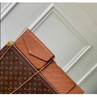 Best Luxury Louis Vuitton Felicie Pochette Mini bag in Monogram Empreinte Leather M12754 Brown 2024