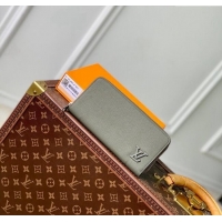 Top Quality Louis Vuitton Zippy Wallet Horizontal in LV Aerogram Leather M80334 Green 2024