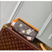 Inexpensive Louis Vuitton Sarah Wallet in Vivienne Print Monogram Canvas M12207 2024 Candy Factory Collection