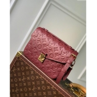 Promotional Louis Vuitton Pochette Metis Monogram Embossed Leather Bag M41487 Dark Burgundy 2024