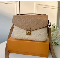 Best Quality Louis Vuitton Pochette Métis Monogram Embossed Leather Bag M41485 Beige/Khaki 2024