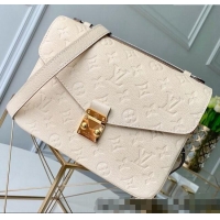 Luxury Discount Louis Vuitton Pochette Métis Monogram Embossed Leather Shoulder Bag M44738 White 2024