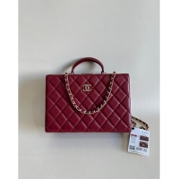 Top Grade Chanel Quilted Lambskin Box Bag AS5168 Dark Burgundy 2024 TOP