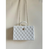 Super Quality Chanel Quilted Lambskin Box Bag AS5168 White 2024 TOP