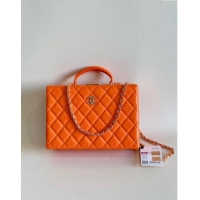 Buy Discount Chanel Quilted Lambskin Box Bag AS5168 Orange 2024 TOP