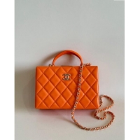 Famous Brand Chanel Quilted Lambskin Small Box Bag AS5167 Orange 2024 TOP