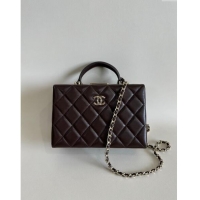 Well Crafted Chanel Quilted Lambskin Small Box Bag AS5167 Dark Brown 2024 TOP