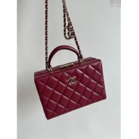 Reasonable Price Chanel Quilted Lambskin Small Box Bag AS5167 Burgundy 2024 TOP