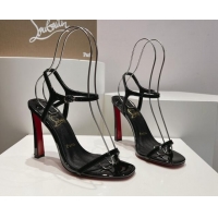 Unique Discount Christian Louboutin Condora Patent Leather High Heel Sandals 9.5cm Black 904121