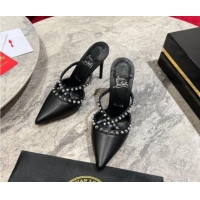 Trendy Design Christian Louboutin Tatoosh Spikes Mules Pumps 10cm in Lambskin Black 1011019