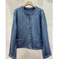 Luxury Discount Celine Sequins Jacket 1108 Blue 2024