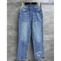 Top Grade Chanel Heart Denim Jeans Pants 1108 Blue 2024