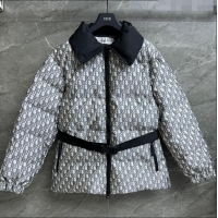 Buy Discount Dior Snow Oblique Padded Jacket with Buckle Strap 1108 Grey 2024