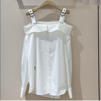 Discount Dior Shoulder Strap Shirt 1108 White 2024