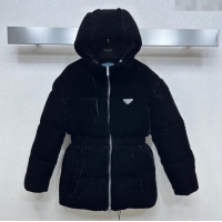 Market Sells Prada Velvet Down Jacket 1108 Black 2024