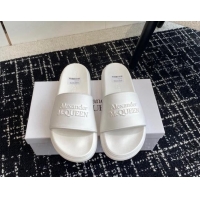 Low Cost Alexander McQueen TPU Slide Sandals All White 430123