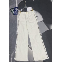 ​Grade Cheap Chanel Pants with CC Chain 1108 White 2024