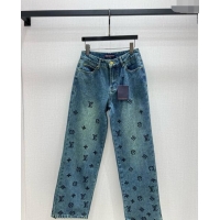 New Fashion Louis Vuitton Denim Jeans Pants 110802 Blue 2024