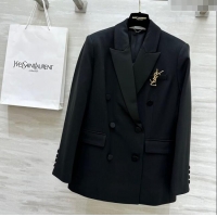 ​Reasonable Price Saint Laurent Brooch Jacket 1108 Black 2024