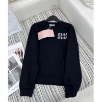 Luxury Cheap Miu Miu Sweatshirt 1108 Black 2024