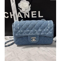 Promotional Chanel Denim Classic Mini Flap Bag A69900 Light Blue 2024