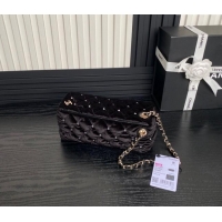 Good Product Chanel Velvet & Strass Clutch with Chain AP4164 Black 2024