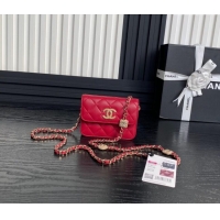 Good Taste Chanel Lambskin Clutch with Chain AP4315 Red 2024