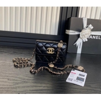 Well Crafted Chanel Lambskin Clutch with Chain AP4315 Black 2024