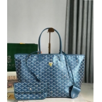 Buy Fashionable Goyard Glittering Saint Louis Tote Bag PM 020144 Pearly Blue 2024