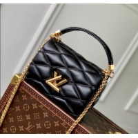 Best Price Louis Vuitton GO-14 PM Bag in Black Lambskin Leather M12004 2024