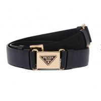 ​Luxury Cheap Prada Triangle-logo Leather Belt PA8740 Black