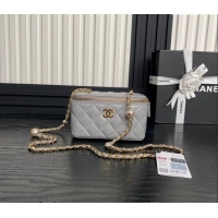 Grade Design Chanel Lambskin Clutch with Chain and Pearls AP4285 Grey 2024