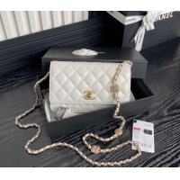 Top Quality Chanel Lambskin Wallet on Chain WOC AP4299 White 2024