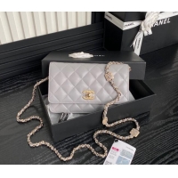 Super Quality Chanel Lambskin Wallet on Chain WOC AP4299 Grey 2024