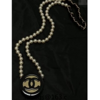 Low Cost Chanel Pearls Long Necklace with Round Case Pouch ABD869 2024