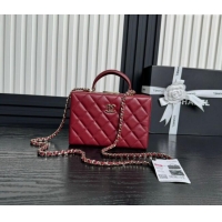 Trendy Design Chanel Quilted Lambskin Small Box Bag AS5167 Burgundy 2024