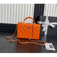 Best Price Chanel Quilted Lambskin Small Box Bag AS5167 Orange 2024