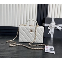 Discount Chanel Quilted Lambskin Small Box Bag AS5167 White 2024