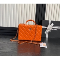 Reasonable Price Chanel Quilted Lambskin Box Bag AS5168 Orange 2024