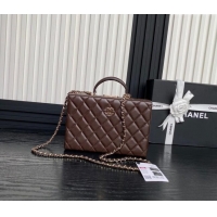 Good Looking Chanel Quilted Lambskin Box Bag AS5168 Brown 2024