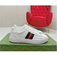 Good Quality Gucci Ace Sneakers in White GG Embossed Leather with Web 1014082