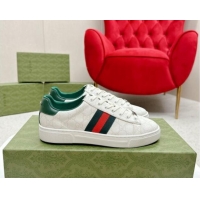 Charming Gucci Ace GG Canvas Sneakers with Strass White 1014098