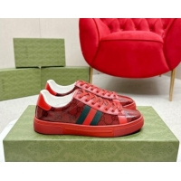 Sophisticated Gucci Women's Ace GG Crystal Canvas Sneakers Red 1014104