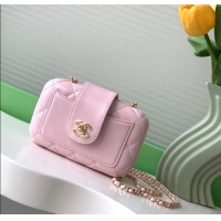 Famous Brand Chanel Lambskin Case Evening Bag AS5178 Light Pink 2024